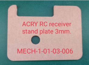 [MC-PL-DM-009-01-00] STAND PLATE CLEAR RC RECEIVER 3MM